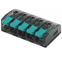 Аксессуары для клемм NO-224-48 ЭРА Клемма компактная серии 415 с рычагом, 5 отверстия, 0,5-4 мм2 (у  Б0043966  ЭРА