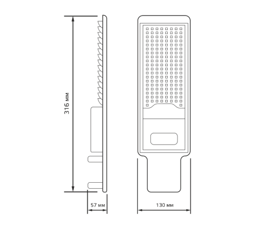 Светильник светодиодный консольный Avenue 30W 3000lm 3000K 190-250V IP65 316*130*57мм черный КСС "Ш" LED 1/20  629534130  Gauss