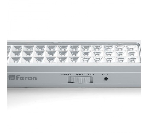 Светильник аварийный, 60 LED AC/DC, белый, EM112 с наклейкой ВЫХОД IP20 3 часа  41534  FERON