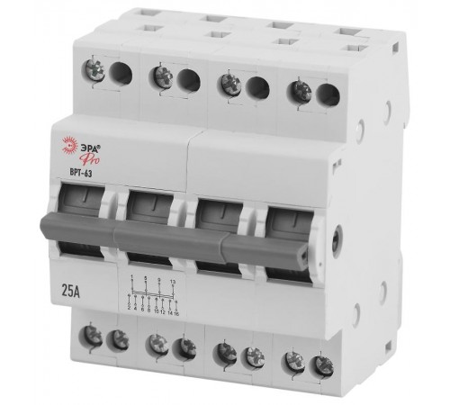 Выключатель-разъединитель трехпозиционный ВРТ-63 PRO VRT63-4-25 4Р 25А   Б0061684  ЭРА