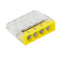 Строительно-монтажная клемма СМК 2273-244 (с пастой) 4 отверстия 0,5-2.5мм2 (100шт.) EKF PROxima  plc-smk-2273-244  EKF