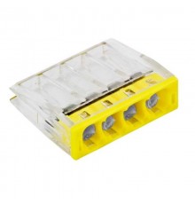 Строительно-монтажная клемма СМК 2273-244 (с пастой) 4 отверстия 0,5-2.5мм2 (100шт.) EKF PROxima  plc-smk-2273-244  EKF