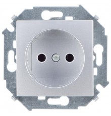 Simon 15 Алюминий Розетка б/з, 16А 250В, винт. зажим  1591431-033  Simon