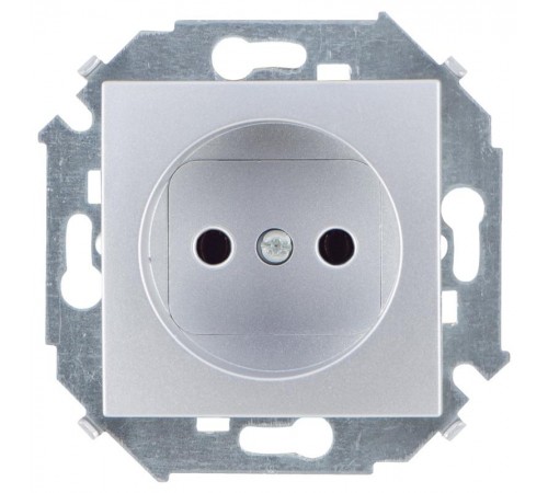 Simon 15 Алюминий Розетка б/з, 16А 250В, винт. зажим  1591431-033  Simon