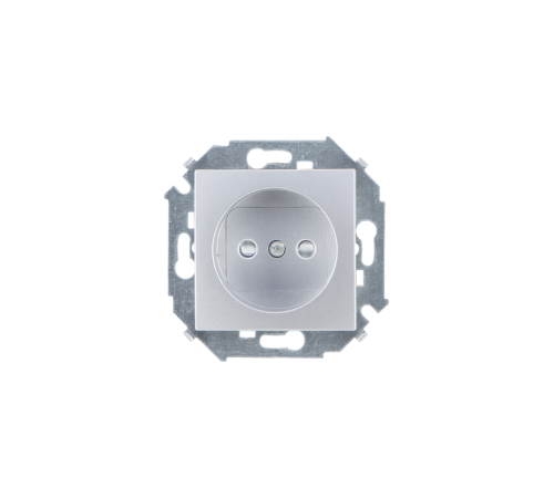 Simon 15 Алюминий Розетка б/з, 16А 250В, винт. зажим  1591431-033  Simon