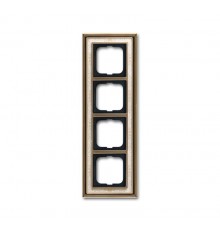 Рамка 4-постовая, серия Династия, Латунь античная, белая роспись  1754-0-4593   2CKA001754A4593  ABB