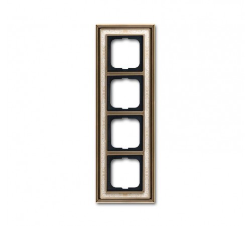 Рамка 4-постовая, серия Династия, Латунь античная, белая роспись  1754-0-4593   2CKA001754A4593  ABB