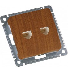 Розетка компьютерная скрытой установки, механизм, цвет дуб  РСКК-440-05  HEGEL