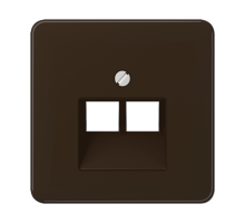 Крышка для двойных телефонных и компьютерных розеток (UAE), фиксация винтом; термопласт; коричневый; CD500  CD569-2UABR  Jung