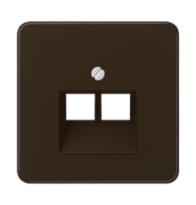 Крышка для двойных телефонных и компьютерных розеток (UAE), фиксация винтом; термопласт; коричневый; CD500  CD569-2UABR  Jung