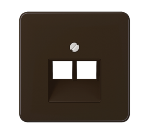 Крышка для двойных телефонных и компьютерных розеток (UAE), фиксация винтом; термопласт; коричневый; CD500  CD569-2UABR  Jung