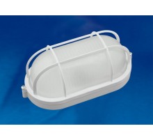 Светильник светодиодный пылевлагозащищен. для ЖКХ ULW-K24B 12W/6000K IP54 WHITE овал с решеткой 6000K 1200Лм 210Х105х85 мм белый  UL-00005240  Uniel
