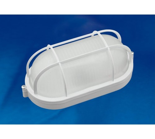 Светильник светодиодный пылевлагозащищен. для ЖКХ ULW-K24B 12W/6000K IP54 WHITE овал с решеткой 6000K 1200Лм 210Х105х85 мм белый  UL-00005240  Uniel