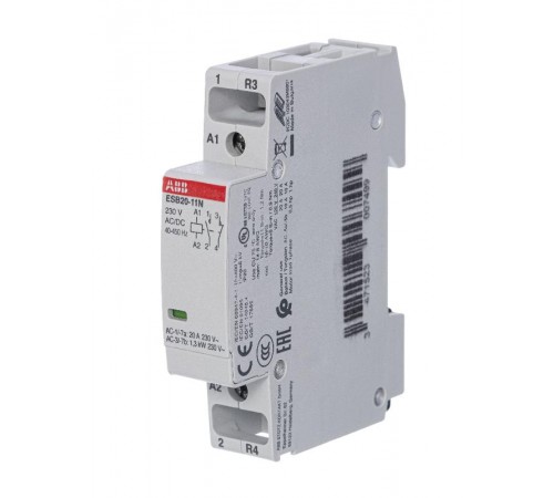 Контактор ESB20-11N-06 модульный (20А АС-1, 1НО+1НЗ), катушка 230В AC/DC  1SBE121111R0611  ABB