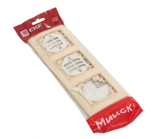 Рамка 3-местная  горизонтальная бежевый Минск EKFERM-G-303-20EKF