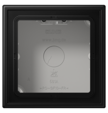 Коробка накладного монтажа 1 пост, с негорючим основанием и встроенной рамкой; дюропласт; черный матовый  LS581ASWM  Jung