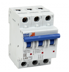 Выключатель автоматический трехполюсный OptiDin BM 63-3L6-10-ОМ4-РЕГ  294217  КЭАЗ