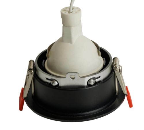 Светильник потолочный встраиваемый, MR16 G5.3, черный + черный хром DL3102  51402  FERON