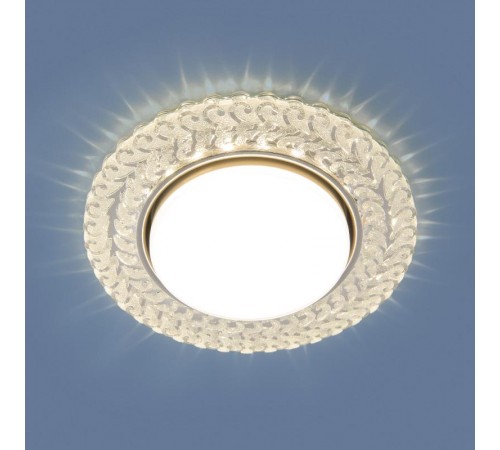 Светильник точечный встраиваемый 3027 GX53 CL прозрачный с подсветкой  a043158  Elektrostandard