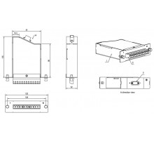 Кассетавол.-оптическая FO-CSS-W120H32-9-1MTPM-12LC-BL 1xMTP (папа),120x32мм,12LC адапт.(синий),12вол.,OS2,10Gig  48098  Hyperline