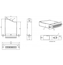 Кассетавол.-оптическая FO-CSS-W120H32-9-1MTPM-12LC-BL 1xMTP (папа),120x32мм,12LC адапт.(синий),12вол.,OS2,10Gig  48098  Hyperline
