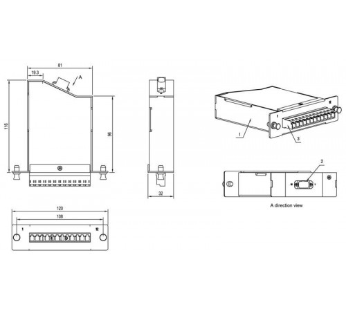 Кассетавол.-оптическая FO-CSS-W120H32-9-1MTPM-12LC-BL 1xMTP (папа),120x32мм,12LC адапт.(синий),12вол.,OS2,10Gig  48098  Hyperline