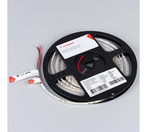 Лента светодиодная RT-A120-5mm 24V Warm2700 (9.6 W/m, IP20, 2835, 5m) (arlight, 9.6 Вт/м, IP20)  015649(2)  Arlight
