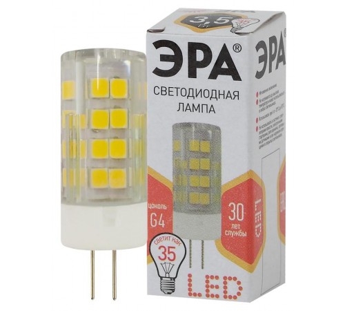 Лампа светодиодная LED 3,5Вт G4 220В 2700К smd JC капсульная  Б0027855  ЭРА