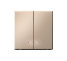 ArtGallery Песочный Выключатель 2-клавишный с подсветкой, сх.5а, 10АХ, механизм  GAL001253  SE