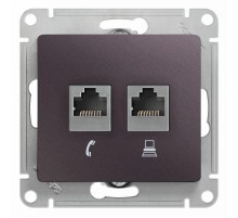 Glossa Сиреневый туман Розетка 2-ая RJ11+RJ45, кат.5E  GSL001485  SE