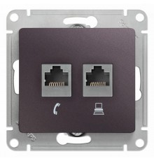 Glossa Сиреневый туман Розетка 2-ая RJ11+RJ45, кат.5E  GSL001485  SE