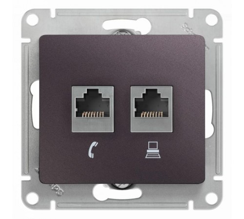 Glossa Сиреневый туман Розетка 2-ая RJ11+RJ45, кат.5E  GSL001485  SE