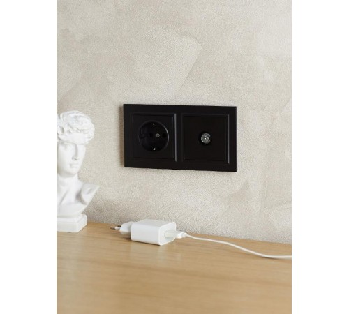 BRITE Рамка 2-ая IP44 РУ-2-БрЧ-44 черный  BR-M22-44-K02  IEK