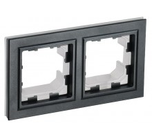 BRITE Рамка 2-ая IP44 РУ-2-БрЧ-44 черный  BR-M22-44-K02  IEK