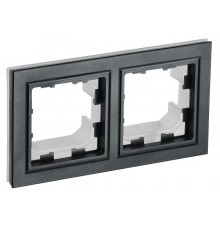 BRITE Рамка 2-ая IP44 РУ-2-БрЧ-44 черный  BR-M22-44-K02  IEK
