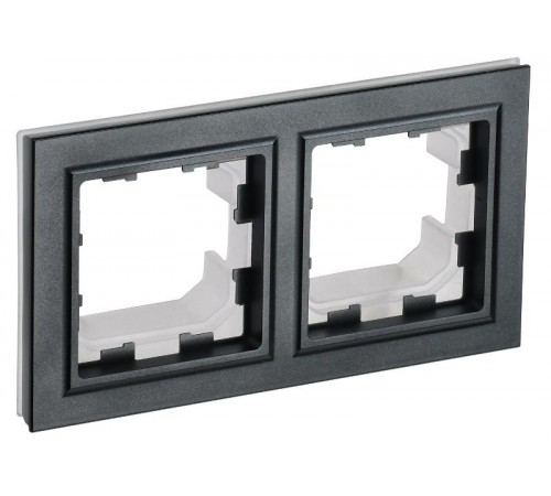 BRITE Рамка 2-ая IP44 РУ-2-БрЧ-44 черный  BR-M22-44-K02  IEK