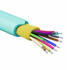 Кабель волоконно-оптический, распределительный, арамидные упрочняющиенити, для внутренней прокладки, нг(А)-HF, 12 ОВ, категорияOM3 (G.651.1)плотный бу