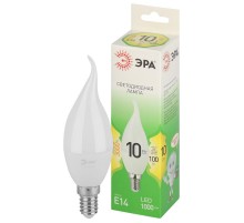 Лампа светодиодная  GREEN LINE LED BXS-10W-830-E14 GL E14 10 Вт свеча на ветру теплый свет  Б0067120  ЭРА