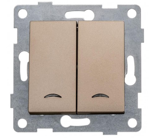 Ugra Выключатель 2кл. (инд), СУ , 10А, 250В, шампань  С11В28-027  GUSI Electric
