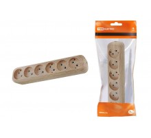 Колодка розеточная 6 гнезд 2П б/з 10А 250В "Эко" (сосна)   SQ1806-0056  TDM