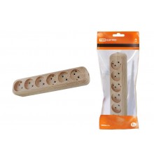 Колодка розеточная 6 гнезд 2П б/з 10А 250В "Эко" (сосна)   SQ1806-0056  TDM