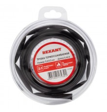 Трубка термоусаживаемая 5,0/2,5 мм черная, ролик 2,44 м  29-0026  REXANT