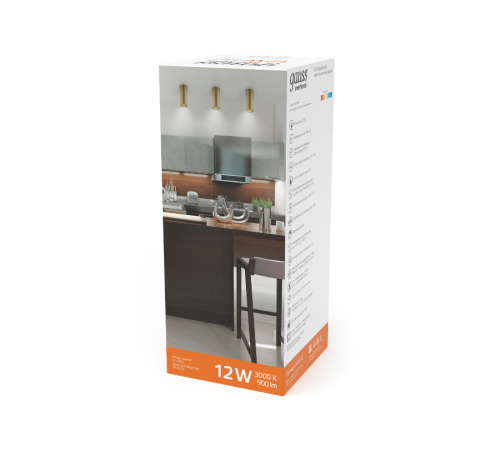 Светильник светодиодный декоративный бытовой HD002 12W (кофе золото) 3000K 79x200мм  HD002  Gauss