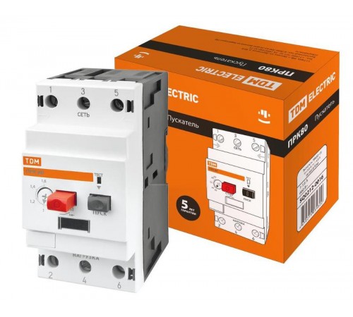 Пускатель ручной кнопочный ПРК80-6 In=6A Ir=4-6A Ue 660В  SQ0212-0019  TDM