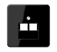 Крышка для сдвоенной телефонной и компьютерной розетки UAE; черная  CD569-2UASW  Jung