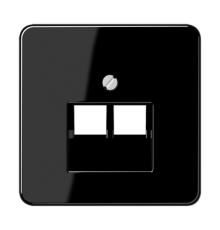 Крышка для сдвоенной телефонной и компьютерной розетки UAE; черная  CD569-2UASW  Jung