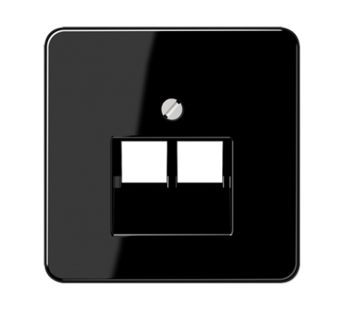 Крышка для сдвоенной телефонной и компьютерной розетки UAE; черная  CD569-2UASW  Jung