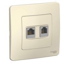 Blanca Молочный С/У Розетка 2-ая КОМП/ТЛФ, RJ45+RJ11  BLNIS045112  SE