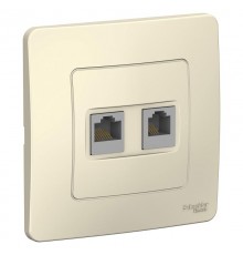 Blanca Молочный С/У Розетка 2-ая КОМП/ТЛФ, RJ45+RJ11  BLNIS045112  SE
