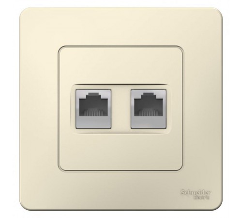 Blanca Молочный С/У Розетка 2-ая КОМП/ТЛФ, RJ45+RJ11  BLNIS045112  SE